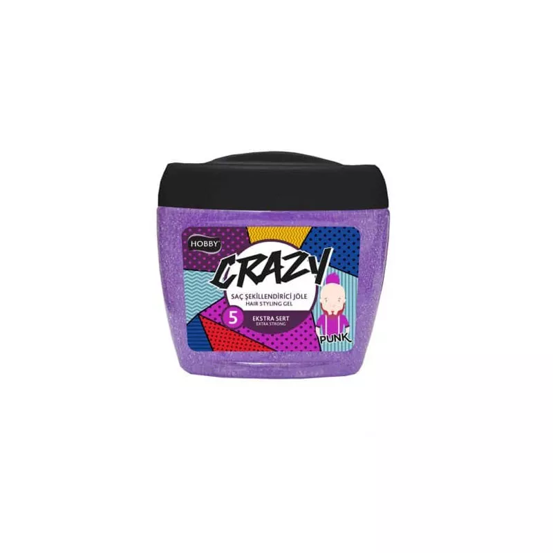 Hobby Hair Gel Crazy Styling Gel Extra Strong 700ml, Aqua Gel for Men & Women, Professional Hairdressing, Fruity Scent, Alcohol Free (Set of 6)