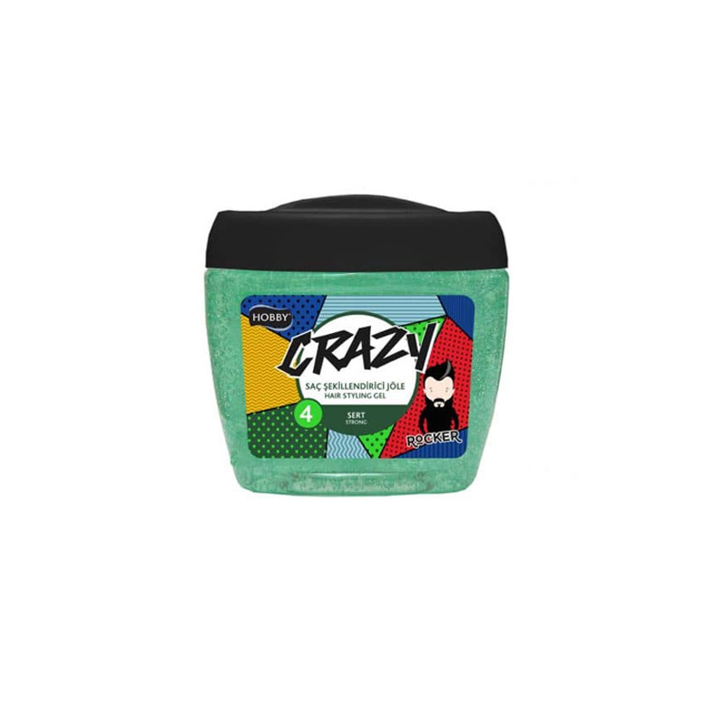 Hobby Hair Gel Crazy Styling Gel Strong 700ml, Aqua Gel for Men & Women, Professional Hairdressing, Fruity Scent, Alcohol Free (Set of 6)