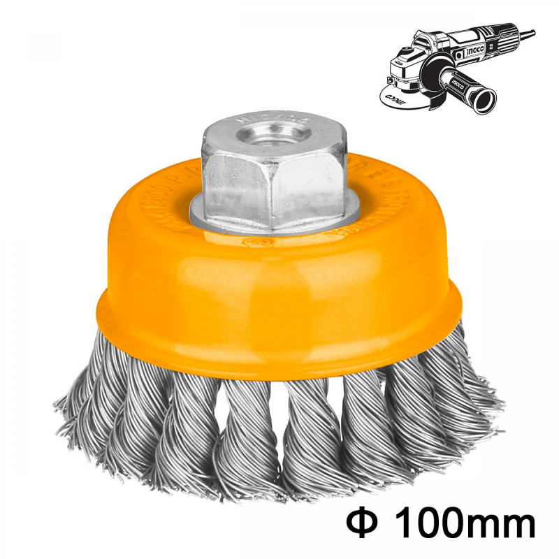 Ingco Wire Cup Brush 100mm 4" Packed by Double Blister WB21001