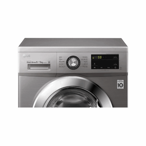LG Washing Machine 8kg & 5kg Dryer with Inverter Direct Drive Technology Front Load Silver F4J3TMG5P.APTQEEF