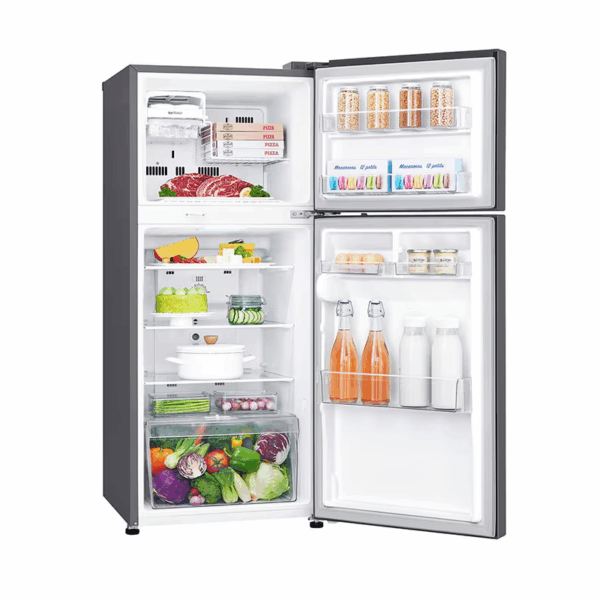 LG Refrigerator 234L Double Door, Top Freezer with Inverter Linear Compressor, Multi Air Flow Silver GC-252SLBB