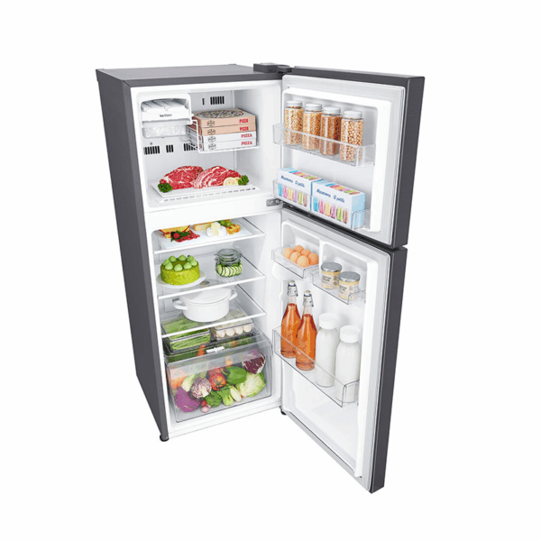 LG Refrigerator 234L Double Door, Top Freezer with Inverter Linear Compressor, Multi Air Flow Silver GC-252SLBB