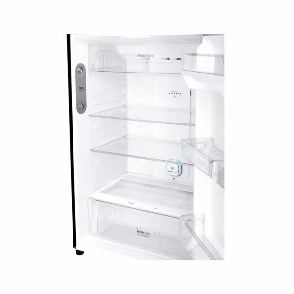 LG Refrigerator 506L Double Door, Top Freezer with Inverter Linear Compressor, Door Cooling+™, Hygiene Fresh+™ Black Glass GC-C702SGGU