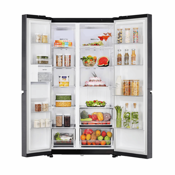 LG Refrigerator 674L Side by Side Door, with Multi Air Flow, Multi Digital Sensors, Smart Diagnosis™, Graphite GC-B257KQJW