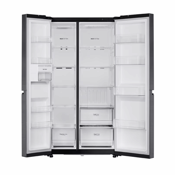 LG Refrigerator 674L Side by Side Door, with Multi Air Flow, Multi Digital Sensors, Smart Diagnosis™, Graphite GC-B257KQJW