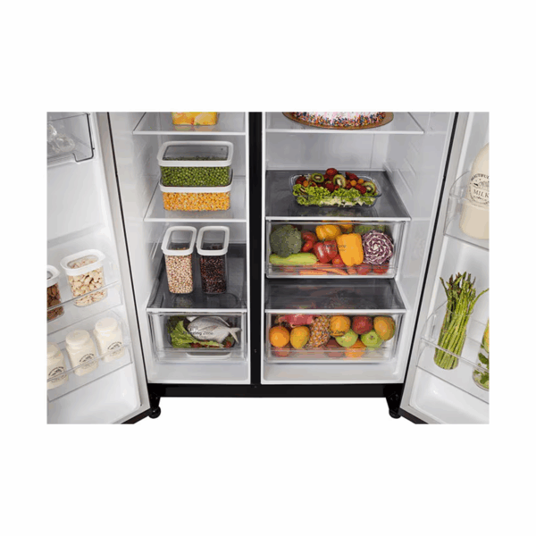 LG Refrigerator 674L Side by Side Door, with Multi Air Flow, Multi Digital Sensors, Smart Diagnosis™, Graphite GC-B257KQJW