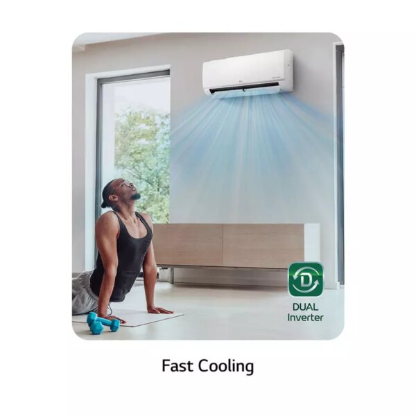 LG Wall-Mount Split Air Conditioner - 12,000 BTU, DUAL Inverter Compressor™, Gen Mode+™, Mosquito Away, Energy Saving, Faster Cooling, S4-Q12JA28J