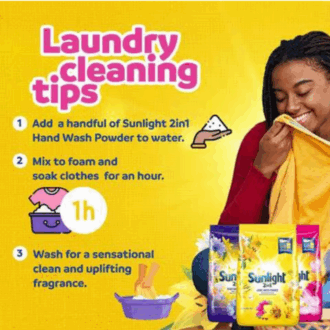 Sunlight Detergent Powder Destiny Yellow 3.5kg Advanced Stain Removal, Outstanding Whiteness, Long-lasting Freshness 21166491 (Set of 3)