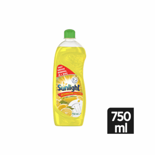 Sunlight Dish Washing Liquid Lemon 750ml Sparkling Clean, Eco-Friendly and Time-Saving 32018537 (Set of 3Pcs)