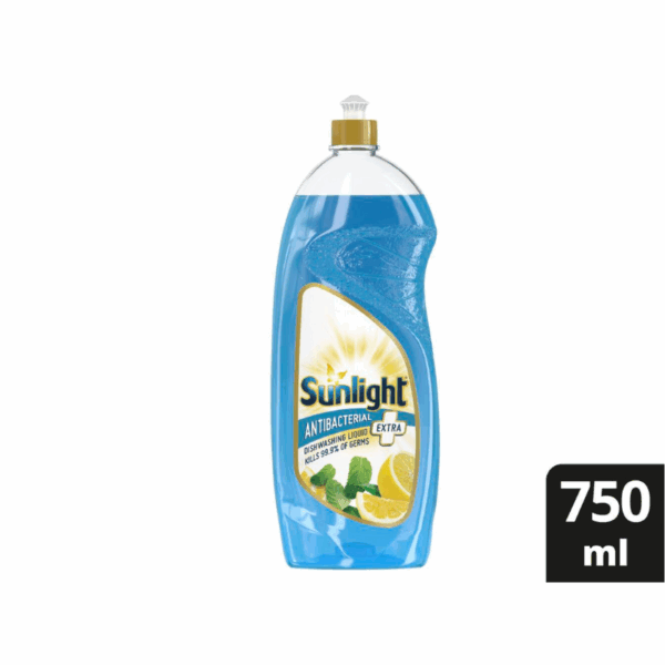 Sunlight Dish Washing Liquid Antibacterial 750ml Sparkling Clean, Eco-Friendly and Time-Saving 68665419 (Set of 3Pcs)