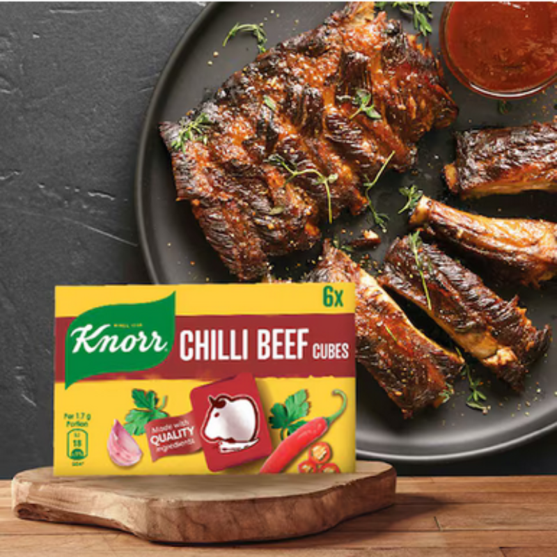 Knorr Chilli Beef Cubes 8g For Delicious Meals Full of Flavour 69748849 (Set of 3Pcs)