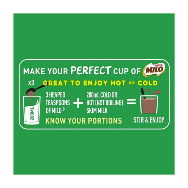 Nestle Milo Chocolate Milk Powder Active-Go, Low GI, Source of Protein, 8 Vitamins & Minerals, 200g Tin