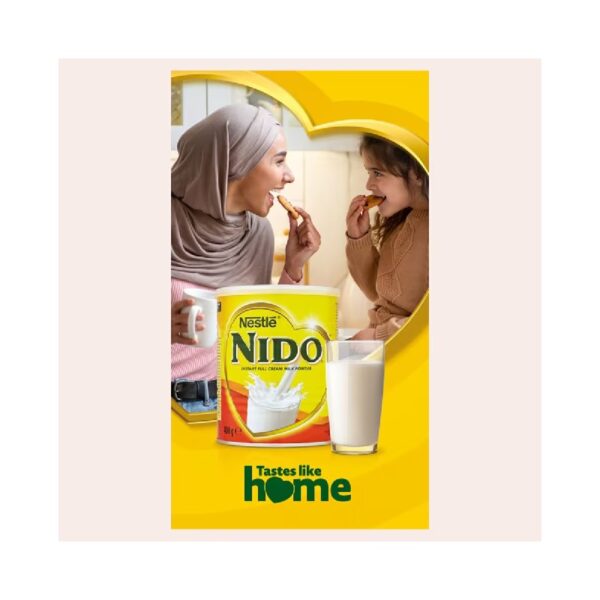 Nestle Nido Milk Powder, Fortified, Rich in Fiber, Immunity - Iron, Zinc, Vitamins A,C & D 900g Tin
