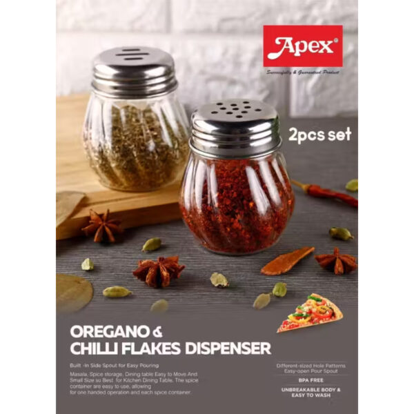 Apex Oregano and Chilly Flake Dispenser Set of 2