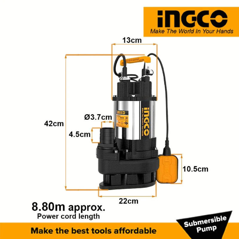 Ingco Sewage Water Submersible Pump 750W SPDS7508