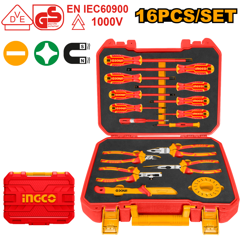 Ingco Box 16Pc Insulated Hand Tools Set HKITH1601