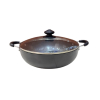 Orange Hard Anodized Deep Kadai No15 4.5L with Glass Lid OHAC107
