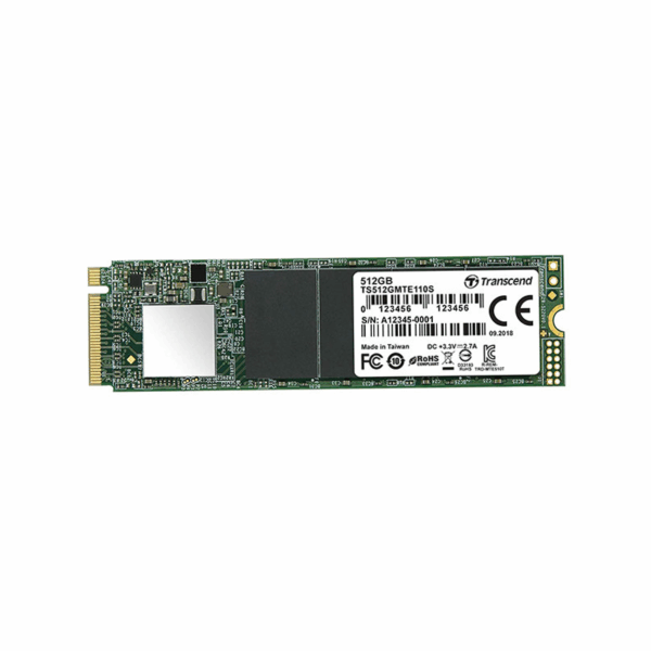 Transcend 500GB M.2 2280 Pcle Gen3X4 M-Key QLC DRAM Less TS500GMTE110Q