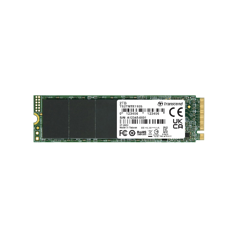Transcend Internal Pcie Ssd 2Tb, Up To 2,500Mb/S Speed, M.2 Ssd (2280), Nvme Standard, Gen3 X4 3D Tlc, 3D Nand Flash, Unmatched Reliability Ts2Tmte110S