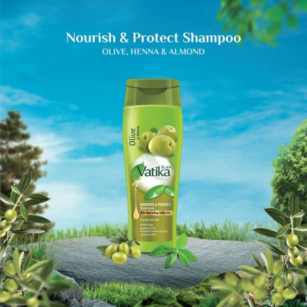 Vatika Shampoo Nourish and Protect, Rejuvenate Hair, Strengthening & Moisturizing Hair Cleanser for Curly Hair, Damaged Hair, All Hair Types 400ml with FREE CONDITIONER 200ml