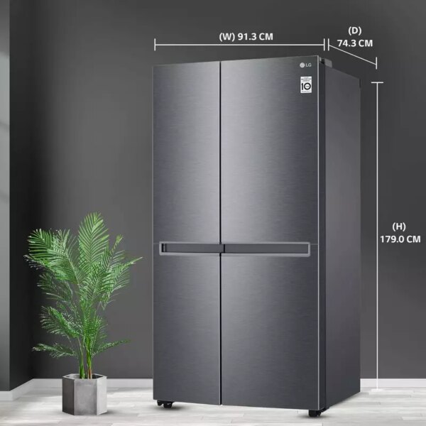 LG Refrigerator 664 LTR, Side by Side, Premium Black GC - B257KQJW