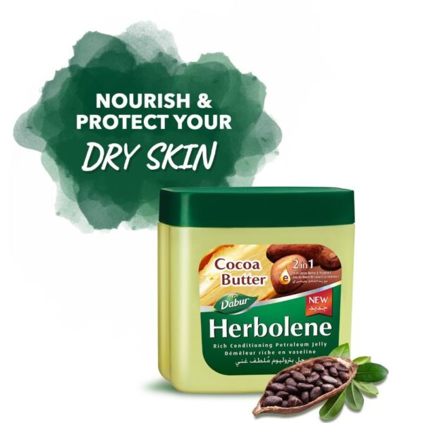 Dabur Herbolene Petroleum Jelly Enriched With Cocoa Butter And Vitamin E For Dry and Rough Skin 225ml (Set of 3)