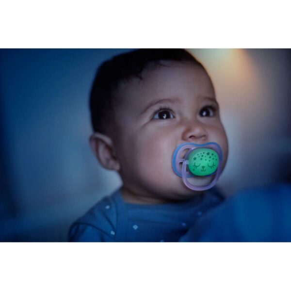 Philips Avent Soother Ultra Air Night Time 0-6m 2's 376/10