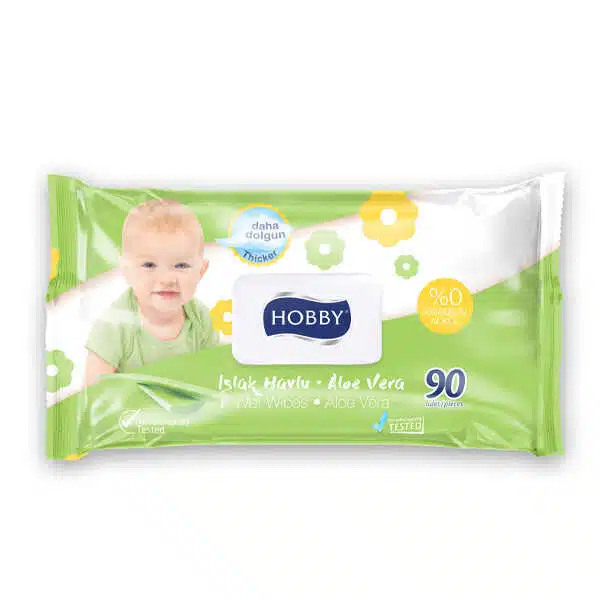 Hobby Wet Wipes With Cap Aloe Vera 90pcs (Set of 3)