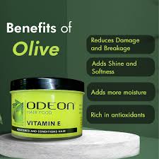 Odeon Hair Food Enriched with Vitamin E and Olive Oil Ultimate Hair Product That Helps with Conditioning and Setting Your Mane 210g OHFVE210
