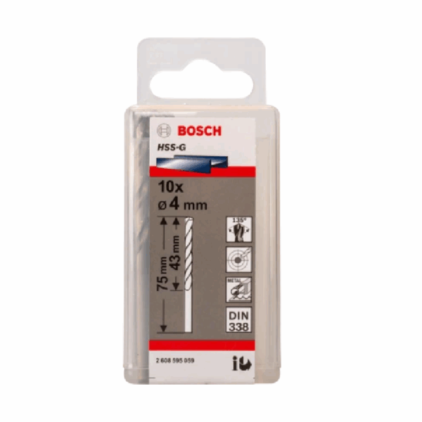 Bosch Twist Drill Spiralbohrer HSS G 10 x 4mm 2608595059