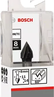 Bosch V-Grovee Bit 8mm, 11 x 14 x 45mm 2608628406