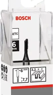 Bosch Straight Bit 6mm, 3 x 7.7 x 51mm 2608628438