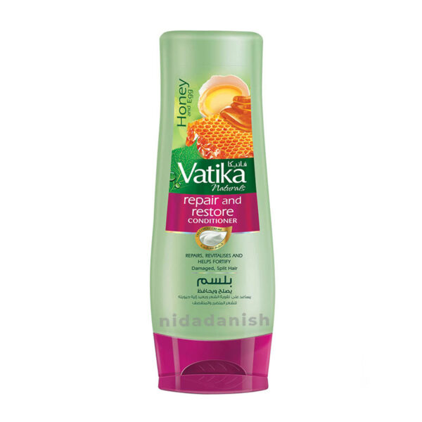 Vatika Conditioner Repair & Restore, Enriched with Egg & Honey, Nourishes Hair Roots, for Damaged Hair & Split-ends, 400ml (Set of 3)