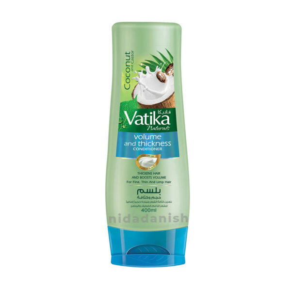Vatika Conditioner Volume & Thickness, Natural Moisturizing Hair Conditioner for Women, with All Hair Types. Scalp Hydrating Moisturizer, 400ml Coconut (Set of 3)
