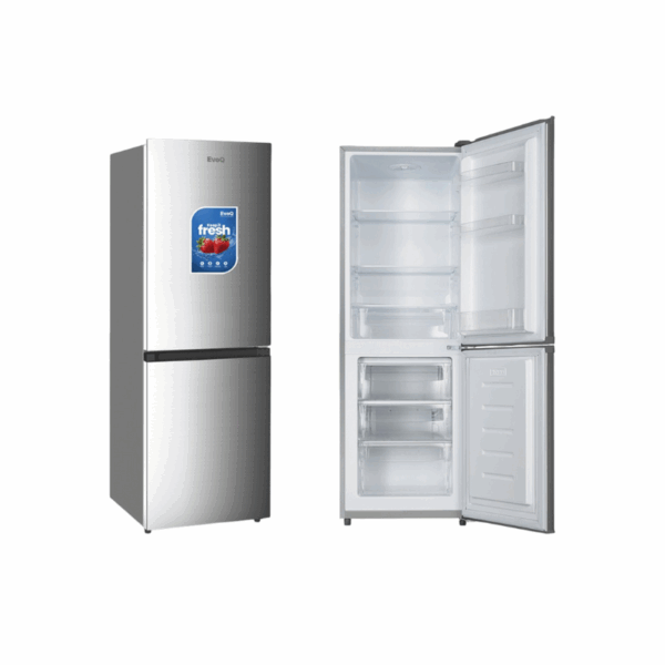 EvoQ Combi Refrigerator with INOX Doors 221L, LED Light and T-Type Compressor ER-221DC