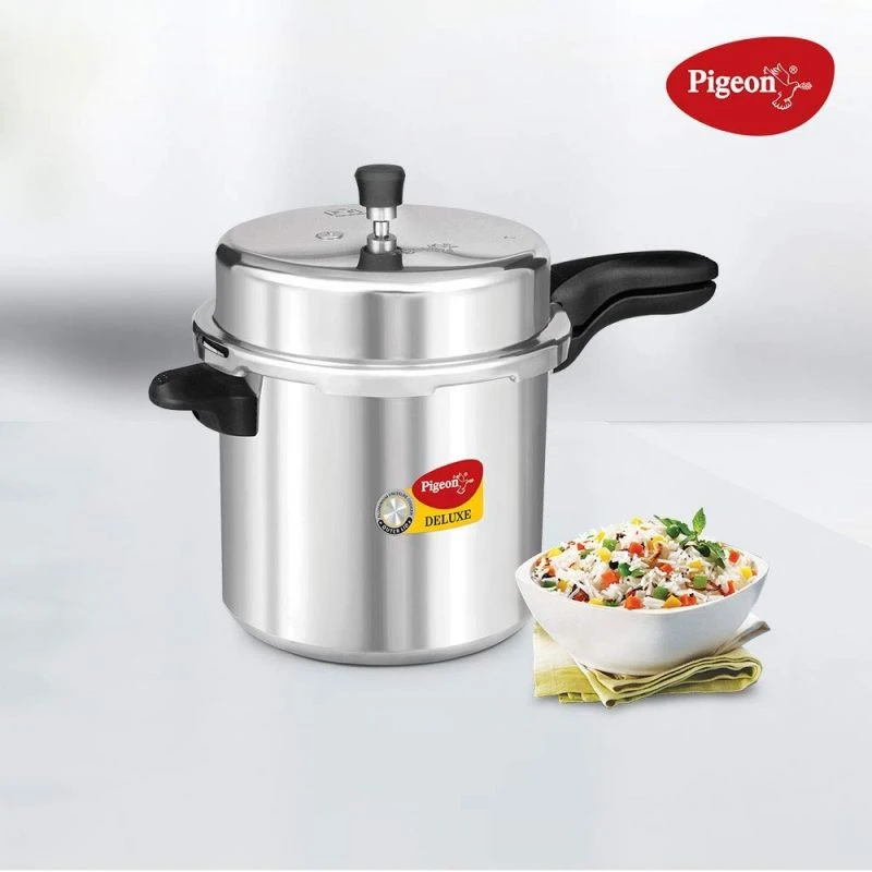 Pigeon Pressure Cooker 10L Deluxe Outer Lid Aluminium Sap 105 - Ergonomic Sturdy Handle Thermal Efficiency Special Alloy Safety Plug 9 Pigeon Pressure Cooker 10L Deluxe Outer Lid Aluminium Sap 105 - Ergonomic Sturdy Handle Thermal Efficiency Special Alloy Safety Plug