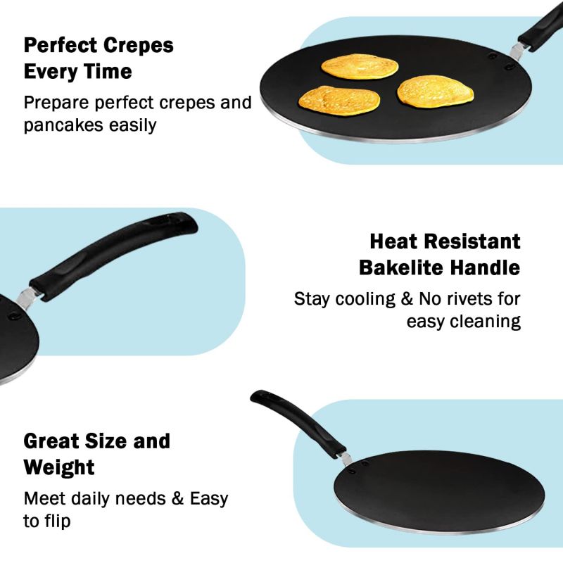 Pigeon Tawa 31Cm Nonstick Multi 310 Cool Touch Handle Sap 271 - 3 Layer Anti Peeling Food Safe Nonstick Coating Extra Thick Layer 8 Pigeon Tawa 31Cm Nonstick Multi 310 Cool Touch Handle Sap 271 - 3 Layer Anti Peeling Food Safe Nonstick Coating Extra Thick Layer