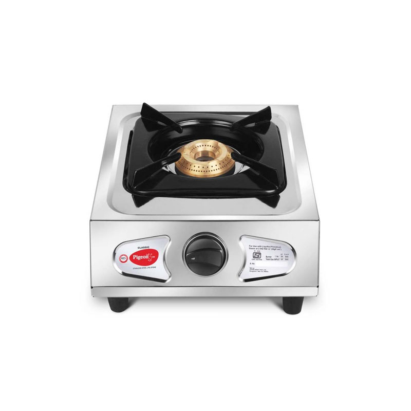 Pigeon Gas Cooker 1 Burner Steel Classic Sap 2 - Stainless Steel Brass Burner Pan Support Unbreakable Abs Knob 1 Pigeon Gas Cooker 1 Burner Steel Classic Sap 2 - Stainless Steel Brass Burner Pan Support Unbreakable Abs Knob