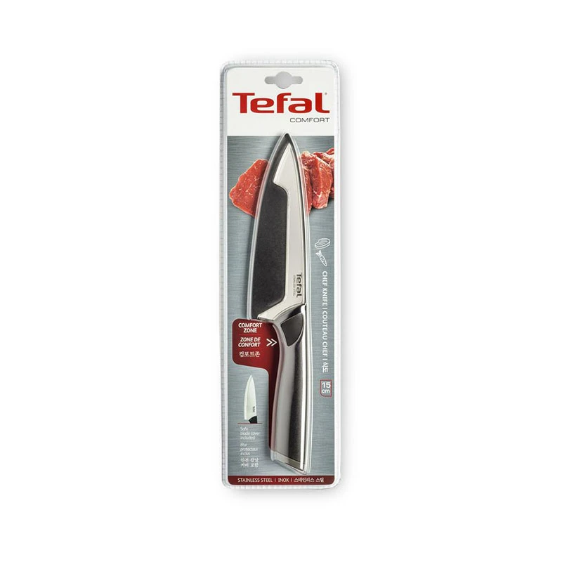 Tefal Comfort Chef Knife 20Cm Ideal For Slicing &Amp; Chopping All Types Of Food High Performance Stainless Steel K2213704 1 Tefal Comfort Chef Knife 20Cm Ideal For Slicing &Amp; Chopping All Types Of Food High Performance Stainless Steel K2213704