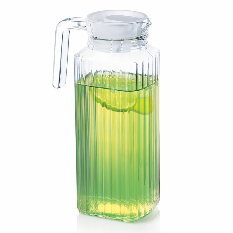 Luminarc Jug Quadro Fridge 1.3L With White Lid L9918 2 Luminarc Jug Quadro Fridge 1.3L With White Lid L9918