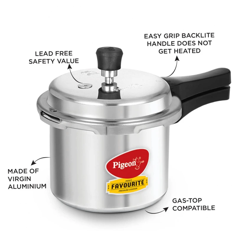 Pigeon Pressure Cooker 10L Deluxe Outer Lid Aluminium Sap 105 - Ergonomic Sturdy Handle Thermal Efficiency Special Alloy Safety Plug 6 Pigeon Pressure Cooker 10L Deluxe Outer Lid Aluminium Sap 105 - Ergonomic Sturdy Handle Thermal Efficiency Special Alloy Safety Plug