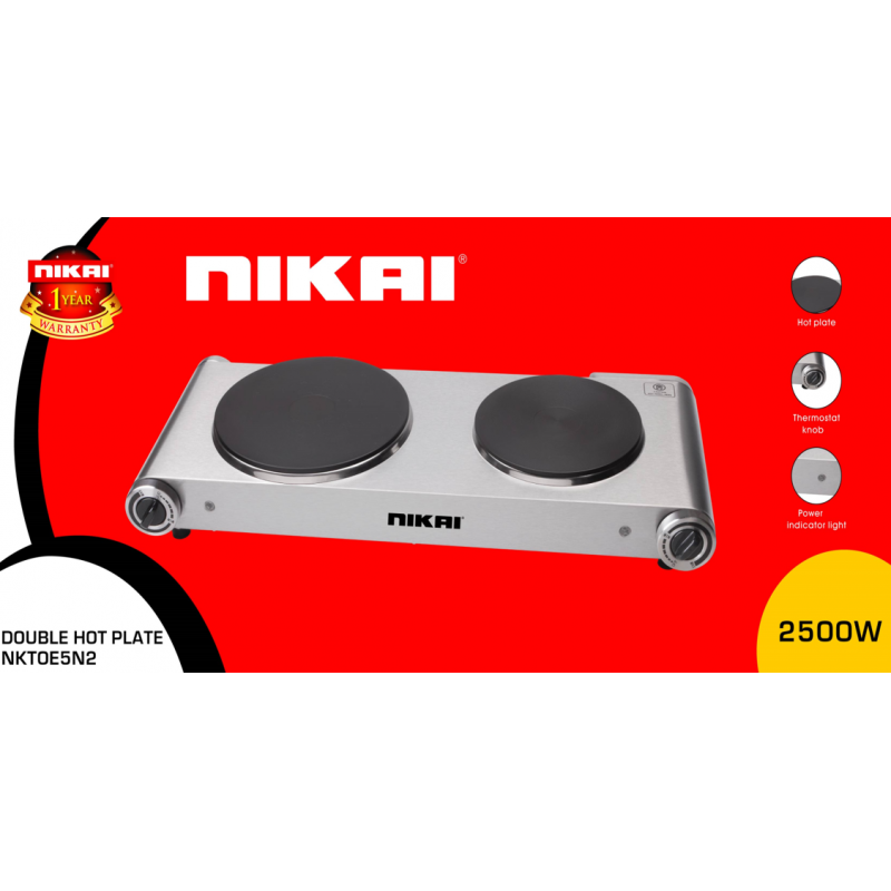 Nikai Hot Plate 188Mm Double Steel Body 2500W Nktoe5N2 Overheat Protection System Power Indicator Light Adjustable Thermostat Control 4 Nikai Hot Plate 188Mm Double Steel Body 2500W Nktoe5N2 Overheat Protection System Power Indicator Light Adjustable Thermostat Control