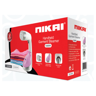 Nikai Garment Steamer 330Ml Tank Hand Held 1000W NGS88H Overheat Protection Removable Water Tank Indicator Light Steam Capacity 20-25g