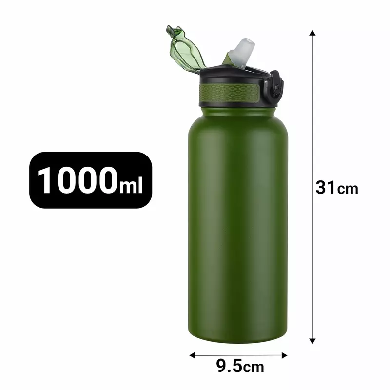 Pigeon Rush Thermos Flask 1000Ml Green – Stainless Steel Sipper With Straw, Cleaner &Amp; Extra Cap Sap 16262 7 Pigeon Rush Thermos Flask 1000Ml Green – Stainless Steel Sipper With Straw, Cleaner &Amp; Extra Cap Sap 16262