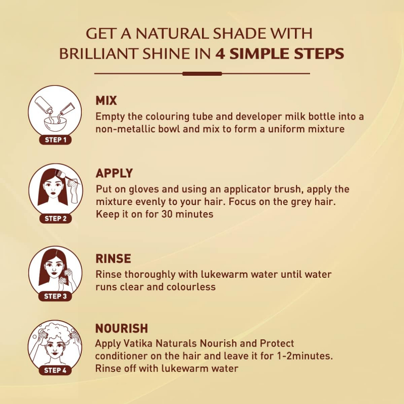Vatika Oil Fusion Color Kit Nourishing Almond Oil, 100% Grey Coverage, Rich Colour Light Brown 5.0 7 Vatika Oil Fusion Color Kit Nourishing Almond Oil, 100% Grey Coverage, Rich Colour Light Brown 5.0 - Set Of 3 Pcs