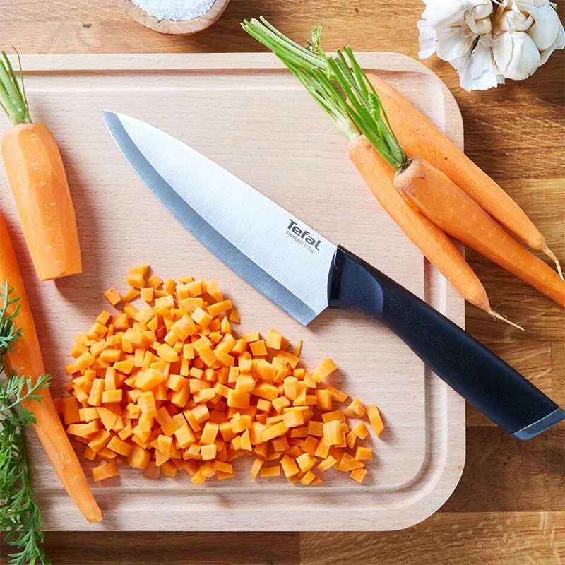 Tefal Comfort Chef Knife 20Cm Ideal For Slicing &Amp; Chopping All Types Of Food High Performance Stainless Steel K2213704 4 Tefal Comfort Chef Knife 20Cm Ideal For Slicing &Amp; Chopping All Types Of Food High Performance Stainless Steel K2213704