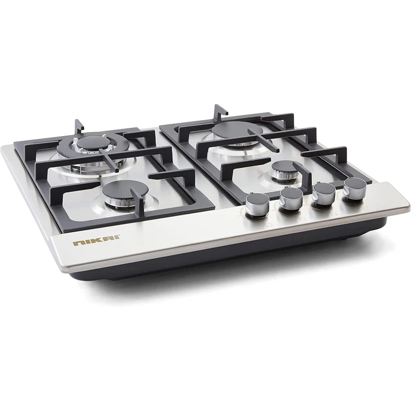 Nikai Gas Cooker 4 Burner Steel Built In Hob 50X45X25 Ngh3005N Stainless Steel Auto Pulse Ignition System Heavy Cast Iron Pan Support Straight Flame 1 Nikai Gas Cooker 4 Burner Steel Built In Hob 50X45X25 Ngh3005N Stainless Steel Auto Pulse Ignition System Heavy Cast Iron Pan Support Straight Flame
