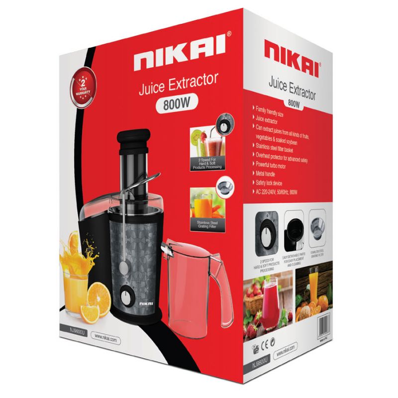 Nikai Juicer Extractor Metal Handle 800W Nj9600 2 Speed With Pulse Function With Steel Filter Basket Overheat Protector Powerful Turo Motor 3 Nikai Juicer Extractor Metal Handle 800W Nj9600 2 Speed With Pulse Function With Steel Filter Basket Overheat Protector Powerful Turo Motor