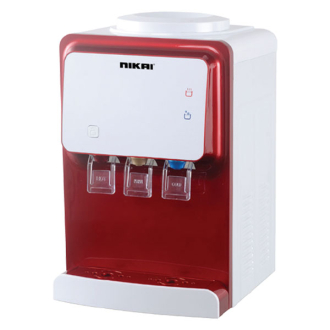 Nikai Water Dispenser 3 Taps Top Load With Table Top NWD1900T 3 Taps Hot Normal And Cold Compressor Cooling Anti Bacterial Design