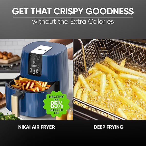 Nikai Airfryer 4L Digital 1250W Naf588D Precision Temperature Control, 7 Preset Cooking Programs, 360-Degree Air Circulation, One-Touch Operation 3 Nikai Airfryer 4L Digital 1250W Naf588D Precision Temperature Control, 7 Preset Cooking Programs, 360-Degree Air Circulation, One-Touch Operation